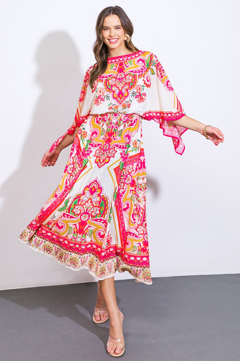 STUCK ON YOU WOVEN MIDI DRESS Flying Tomato